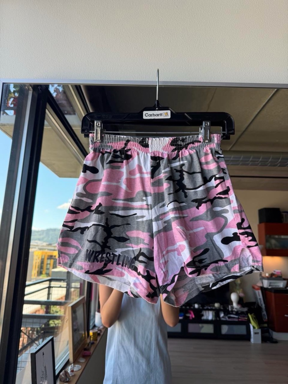 boxercraft Pink Camo High-Waist Women's Athletic Shorts